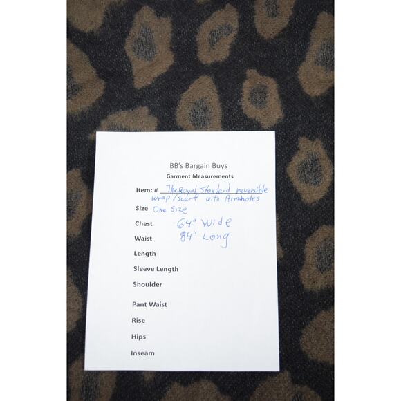 Leopard Print Wrap Shawl Cape The Royal Standard Armholes Fringe Reversible - Picture 10 of 10